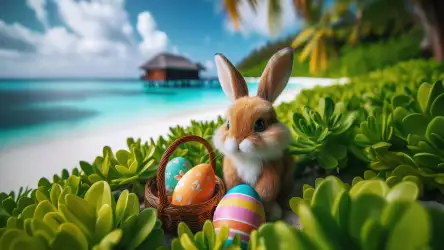 Easter Bunny by the Beach