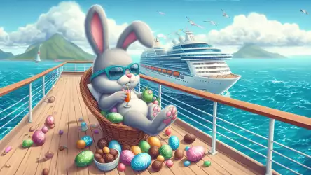 Easter Bunny Relaxing on Cruise Ship