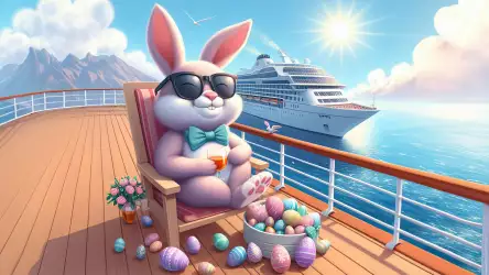 Easter Bunny Cruising in Luxury Wallpaper