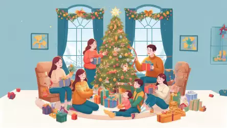 Christmas Eve Bliss: Family Celebration Wallpaper