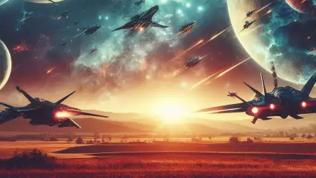Fantasy Space Battle Wallpaper
