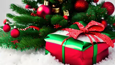 Festive Splendor: Christmas Tree with Delightful Gifts