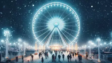 Illuminated Winter Ferris Wheel