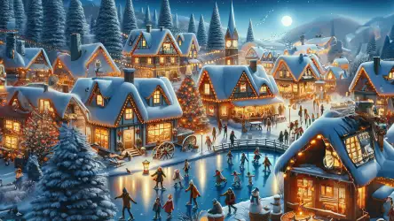 Mountain Village Magic: Winter Christmas Idyll