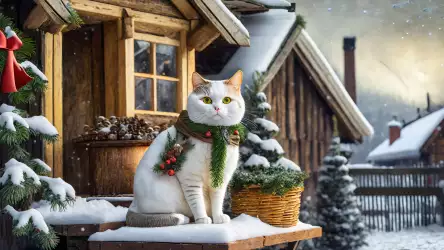 Paws in the Snow: A White Cat's Christmas Adventure