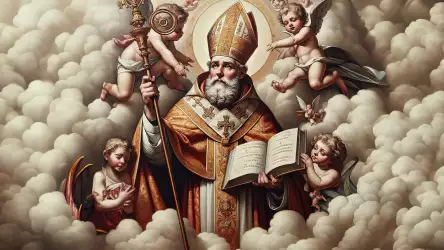 Saint Nicholas with Angels: A Heavenly Celebration of Joy