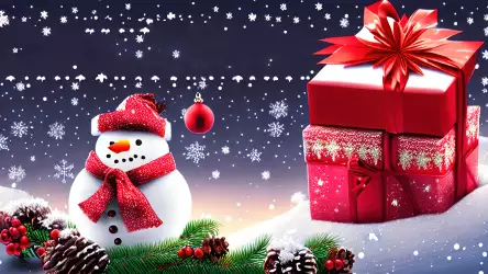 Snowman's Delight: Christmas Eve Gifts Amidst the Winter Magic