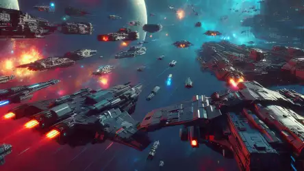 Sci-Fi Space Battle Wallpaper