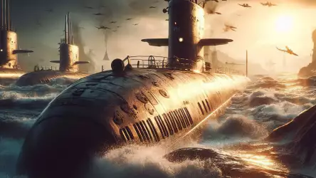 Submarine in the Ocean Wallpaper
