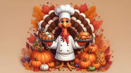 Thanksgiving Turkey Chef Wallpaper