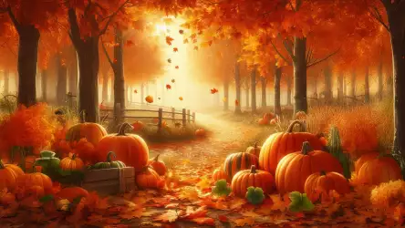 Autumn Pumpkin Path Wallpaper