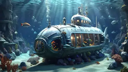 Underwater Submarine Adventure Wallpaper