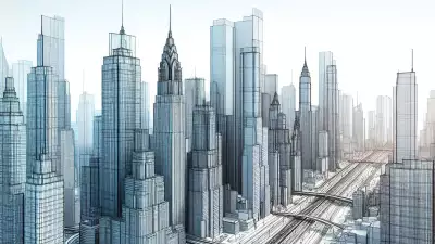 3D Architecture Design Sketch of Skyscrapers: Futuristic vision of urban development