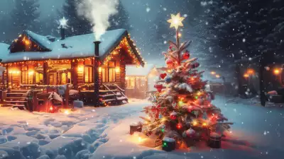 Christmas Winter Cottage Wallpaper - Cozy Holiday Retreat