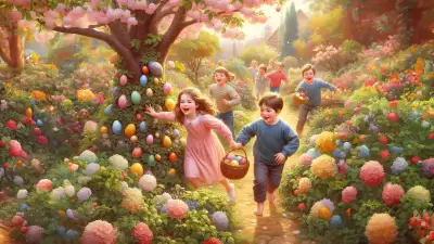 Easter Egg Hunt in the Woods Wallpaper