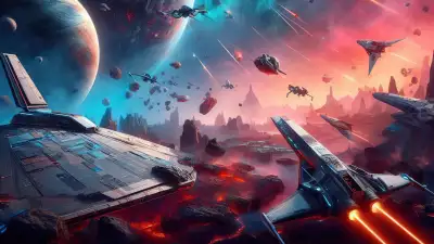 Fantasy Space Fight Wallpaper