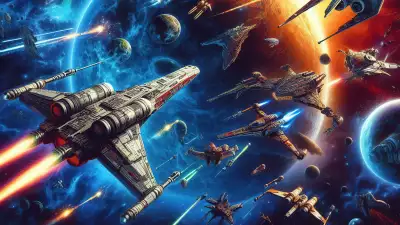Digital art depicting an intense space fight scene - Otherworldly battles in the vastness of the cosmos, capturing the essence of galactic warfare and fantasy adventure.