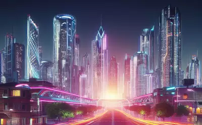 Futuristic City Skyline Wallpaper with Skyscrapers and Roads