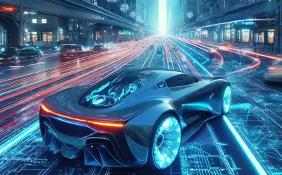 Futuristic Car Wallpaper on Hyper-Futuristic Road
