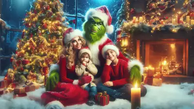 Grinch Family Christmas Wallpaper - Cozy Festive Magic