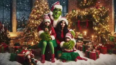 Grinch Family Christmas Wallpaper - Heartwarming Festive Celebration