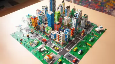 Colorful LEGO-like blocks creating a playful cityscape