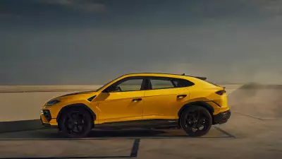 Lamborghini Urus Performante parked with a striking side view showcasing automotive excellence and elegant design