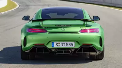 Mercedes AMG GT R showcasing its sculpted backside, highlighting design excellence
