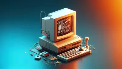 Retro Computer with Joystick and Monitor Wallpaper