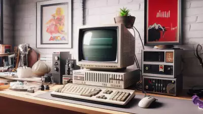 Retro Computer on the Desk - Amiga 4000 Style Wallpaper