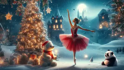 Ballerina dancing gracefully on the snow, capturing the enchanting serenade amidst winter's whimsy