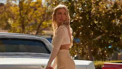 Sydney Sweeney in a captivating display of elegance, showcasing versatility and style against the vibrant backdrop of Los Angeles