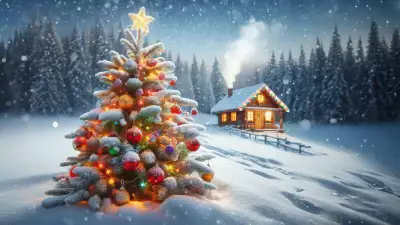 Winter Christmas Scene Wallpaper - Festive Winter Wonderland