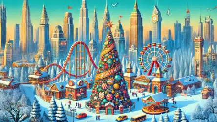 Christmas Amusement Park in the City