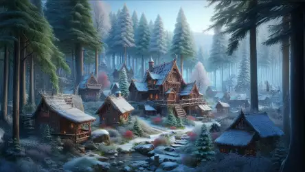 Enchanted Winter Forest Village