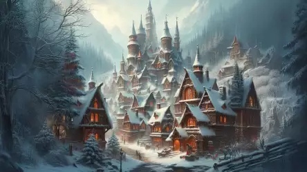 Enchanted Winter Village with Towers