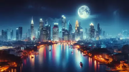 Moonlit Modern Metropolis