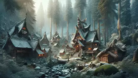 Mystical Viking Village in Winter