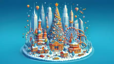 Winter Wonderland with Christmas Cityscape